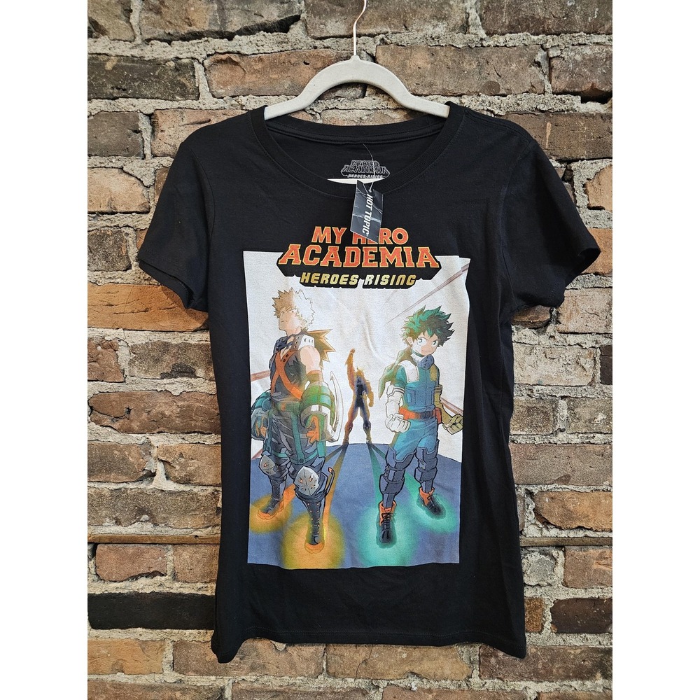 My Hero Academia Shirt Juniors Small Black Heroes Rising Anime Graphic Tee